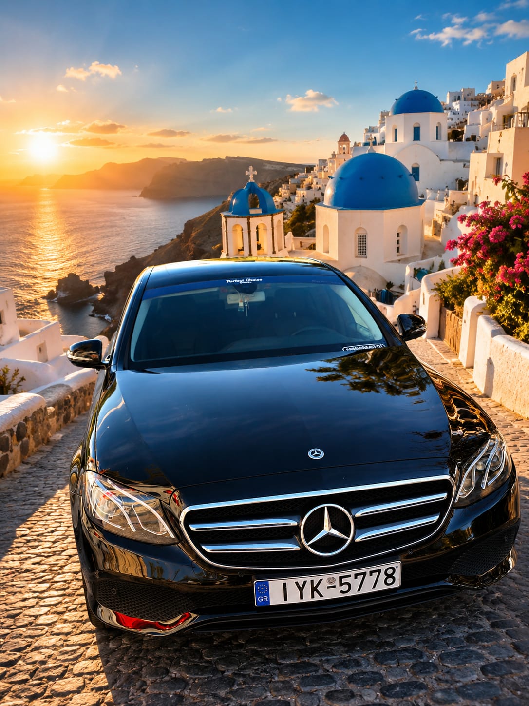 Luxury Mercedes chauffeur service Santorini